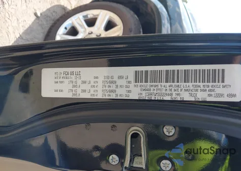 2016 Ram 1500 Longhorn из США, поврежденный, VIN 1C6RR7WM3GS224448